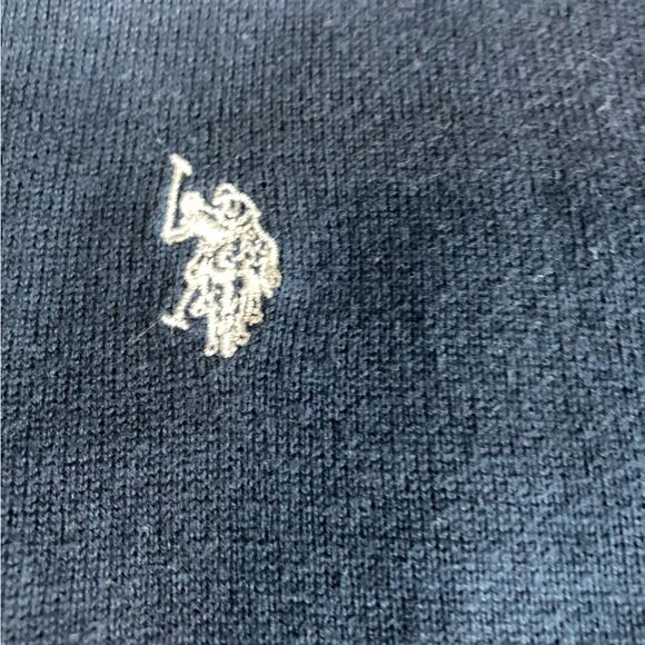 U.S. Polo ASSN Mens Knit Jacket Size XXL 100%Cotton Navy Blue/Grey Color - Picture 4 of 6
